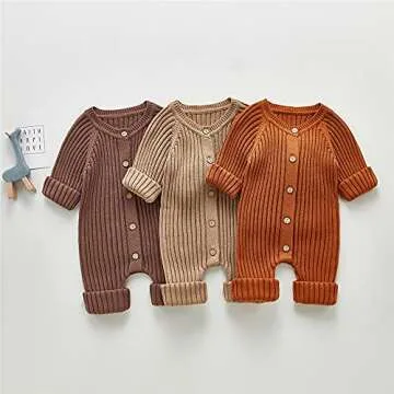 Mubineo Infant Baby Girl Boy Fall Winter Thick Knit One Piece Outfit Romper Jumpsuit Sweater Outwear...