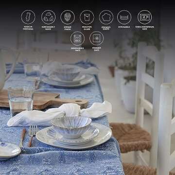 Costa Nova Ceramic Stoneware 10'' Oval Platter - Brisa Collection, Sal (White) | Microwave, Dishwasher, Oven & Freezer Safe Dinnerware | Food Safe Glazing | Restaurant Quality Serveware