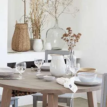 Costa Nova Ceramic Stoneware 10'' Oval Platter - Brisa Collection, Sal (White) | Microwave, Dishwasher, Oven & Freezer Safe Dinnerware | Food Safe Glazing | Restaurant Quality Serveware