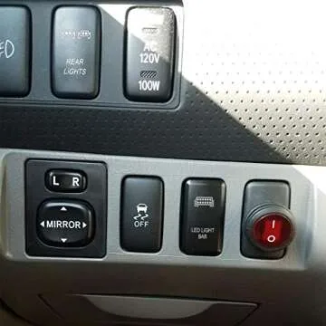 WeiSen Push Button with Rear Lights Symbol Blue Backlight ON-Off Switch with Connector Wire Kit Compatible with Toyota Tacoma Tundra 4Runner etc
