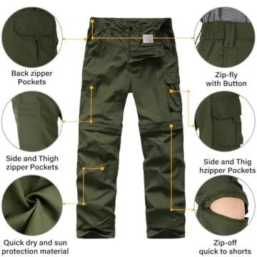 linlon Kids' Quick Dry Cargo Pants for Outdoor Adventure