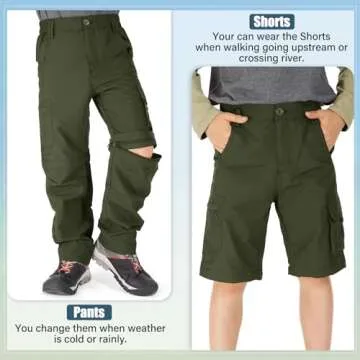 linlon Kids' Quick Dry Cargo Pants for Outdoor Adventure