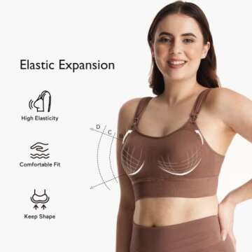 Momcozy Lycra Pumping Bra Hands Free with Fixed Padding for Good Shaping, Comfortable Support Pumpin...