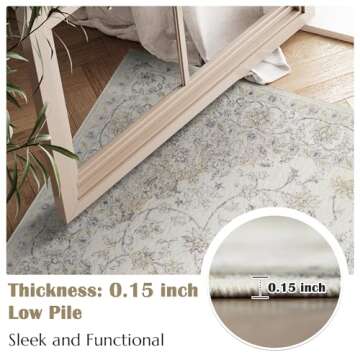 jinchan 6x9 Area Rugs Machine Washable Rug for Living Room - Stain Resistant Vintage Floral Medallio...
