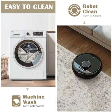 jinchan 6x9 Area Rugs Machine Washable Rug for Living Room - Stain Resistant Vintage Floral Medallion Ultra-Thin Low Pile Non-Slip Indoor Carpet for Bedroom Dining Room Kitchen (6x9ft,Grey)