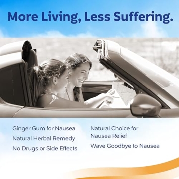 Natural Ginger Gum for Nausea Relief Sea-Band 24 Count
