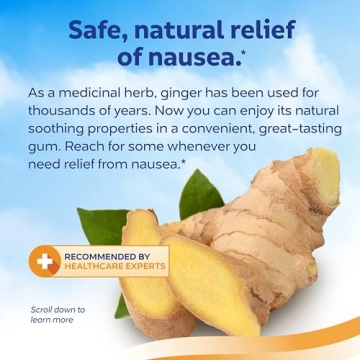 Natural Ginger Gum for Nausea Relief Sea-Band 24 Count
