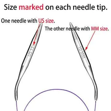 Circular Knitting Needles Set Round Needle Metal Magic Loop 40 Inch Size 15 11 9 7 4 1.5