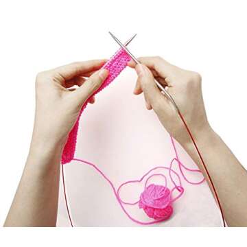 Circular Knitting Needles Set Round Needle Metal Magic Loop 40 Inch Size 15 11 9 7 4 1.5