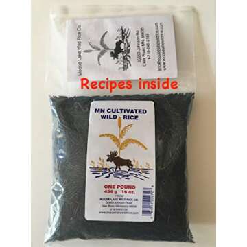Moose Lake Wild Rice - Minnesota Cultivated Wild Black Rice with Recipes - Hand Harvested Wild Rice ...