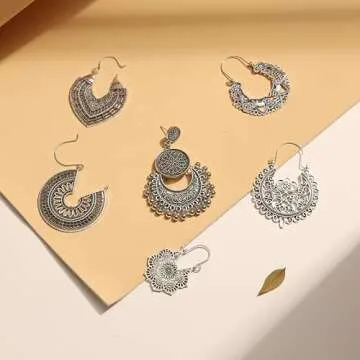 Florideco 6 Pairs Vintage Bohemian Dangle Earrings for Women