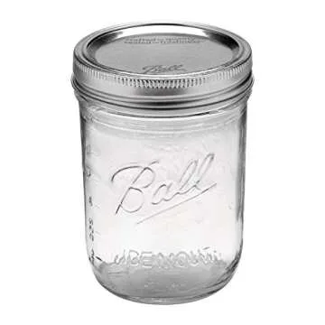 Ball Mason PINT Jars Wide-Mouth Can or Freeze with Lids and Bands, Set of 12, + Dissolvable Labels - (Set Of 60)