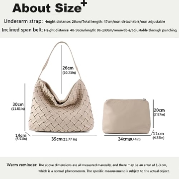 JINMANXUE Woven Vegan Leather Handbag for Women