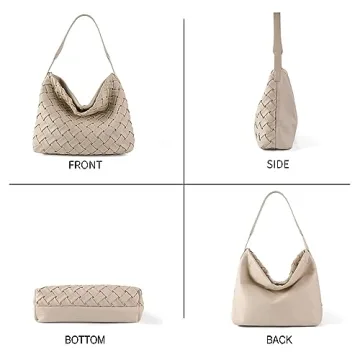 JINMANXUE Woven Vegan Leather Handbag for Women