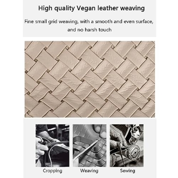 JINMANXUE Woven Vegan Leather Handbag for Women