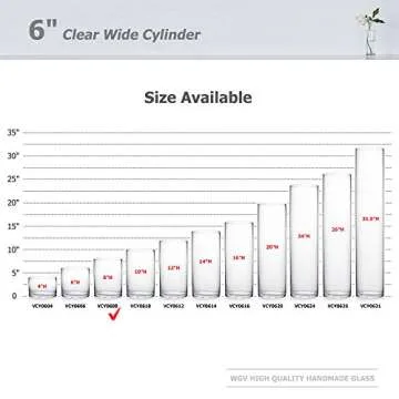 WGV Quality Thick Cylinder Vase, Width 6", Height 8", Clear Glass Container Terrarium Candle Holder for Wedding Centerpiece, Event, Home Decor, 1 Piece