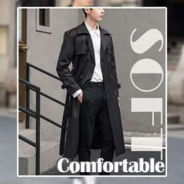 Pantete Man's Stylish Double Breasted Trench Coat