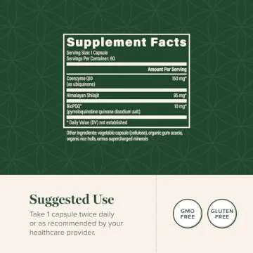 Global Healing Center CoQ10 & BioPQQ with Pure Himalayan Organic Shilajit-Antioxidant Care for Heart & Brain Health,Mitochondria Energy Optimizer for Men & Women-Coenzyme Ubiquinone 150mg, 60 Capsules