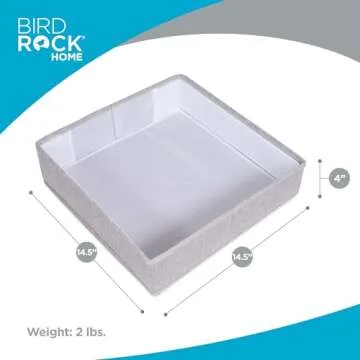 Internet's Best Small Collapsible Under the Bed Storage Bin - Small Square - 14.5 x 14.5 - Short Closet Shelf Open Storage - Rigid Frame Canvas Container