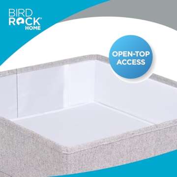 Internet's Best Small Collapsible Under the Bed Storage Bin - Small Square - 14.5 x 14.5 - Short Closet Shelf Open Storage - Rigid Frame Canvas Container