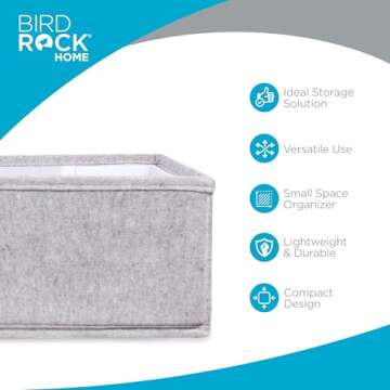 Internet's Best Small Collapsible Under the Bed Storage Bin - Small Square - 14.5 x 14.5 - Short Closet Shelf Open Storage - Rigid Frame Canvas Container