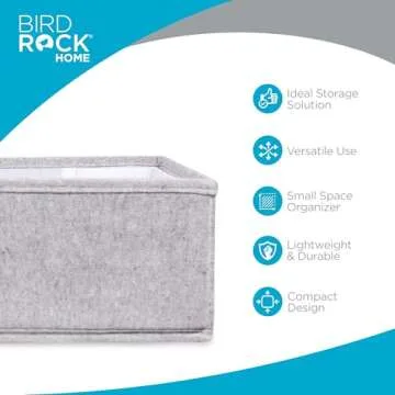 Internet's Best Small Collapsible Under the Bed Storage Bin - Small Square - 14.5 x 14.5 - Short Closet Shelf Open Storage - Rigid Frame Canvas Container