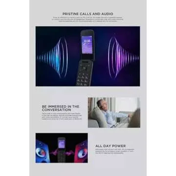 TCL Classic 4058W AT&T 4G LTE Unlocked Flip Phone 8GB (Renewed)