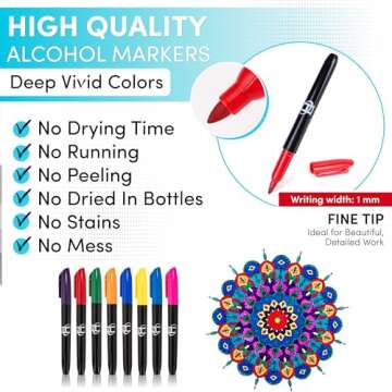 Hula Home Stained Glass Mandala Art Kit - DIY Window Clings with Markers, 10 Suncatchers - Perfect Hobby for Adults, Kids, Teens & Seniors - Ideal Gift for Beginners, Women & Elderly