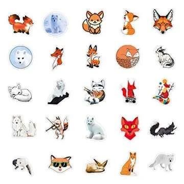 50 Fox Stickers - Waterproof and Durable Designs