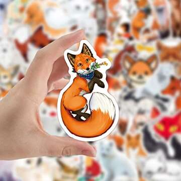 50 Fox Stickers - Waterproof and Durable Designs