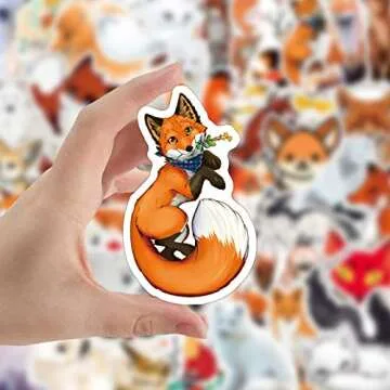 50 Fox Stickers - Waterproof and Durable Designs