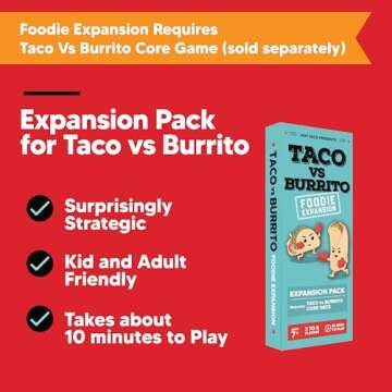 Taco vs Burrito Foodie Expansion Pack - Requires Core Game to Play - Card Game Created by a 7-Year-O...