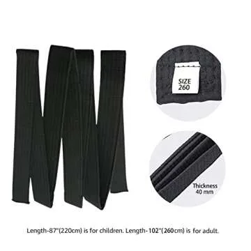 Hithop 8.6ft Long Soft Black Belt for Martial Arts Karate Taekwondo Judo