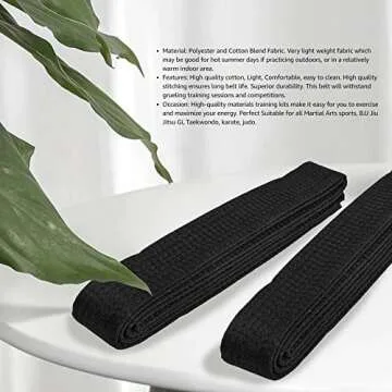Hithop Long Black Belt for Karate Taekwondo Judo Training