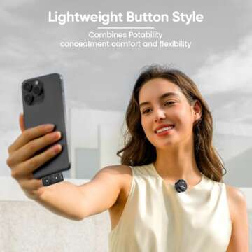 AMASDA 2 Pack Wireless Lavalier Microphone with Charging Case for iPhone, iOS and Android Phone, Min...