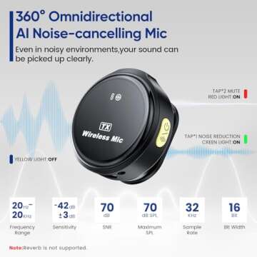 AMASDA Wireless Lavalier Microphone Pack for Creators