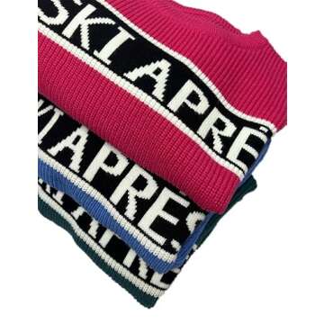 Women Sweaters Walf Checks Chunky Apres Ski Sweaters Stripe Sleeve Colorblock Casual Print Knitted Pullover Tops Khaki