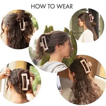 FRAMAR Large Claw Clips For Thick Hair – Large Hair Clip For Thick Hair, Girls Hair Clips Claw, Big Hair Clips For Thin Hair, Hair Claws Clips For Hair, Matte Claw Clips, Pink Hair Clips 4 Pack