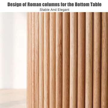 Topjia Pine Wood Round Dining Table,Simplicity Wooden Pedestal Base Kitchen Table,Leisure Coffee Table Restaurant Furniture Dining Room Table (27.6" L x 27.6" W x 29.5" H, Light Wood), R1712125