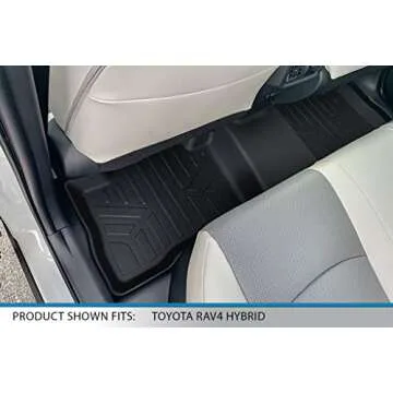 SMARTLINER All Weather Custom Fit Floor Mats 2 Row Liner Set Black Compatible with 2019-2022 Toyota Rav4 Hybrid
