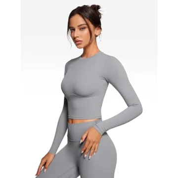INGIA Long Sleeve Crop Yoga Shirt for Stylish Comfort