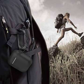 AhaStyle Upgrade Silicone Case Protective Cover [Front LED Visible] Compatible with Apple AirPods 2 & 1 (Black)