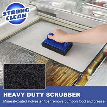 Blackstone Grill Cleaning Kit, Heavy Duty Griddle Scrubber Scouring Pad & Handle, Griddle Cleaning B...