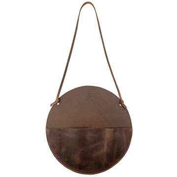 Leather At Home, Circular Wall File Organizer, Door Hanger for Documents, Letters, Invoices & Envelo...