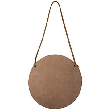 Leather At Home, Circular Wall File Organizer, Door Hanger for Documents, Letters, Invoices & Envelopes, Mail Storage, Full Grain Leather, Handmade, Bourbon Brown