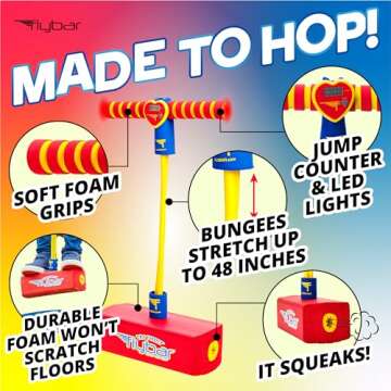 Flybar My First Foam Pogo Jumper for Kids Fun and Safe Pogo Stick for Toddlers, Durable Foam and Bun...