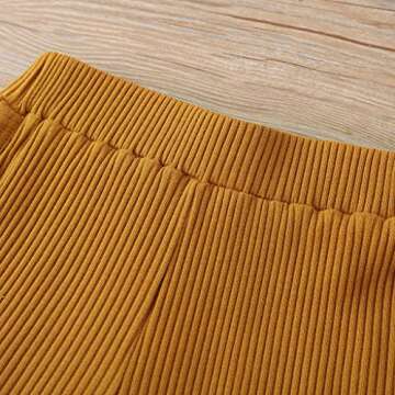 zdaq Toddler Boys Girls Ribbed Tops and Shorts Set