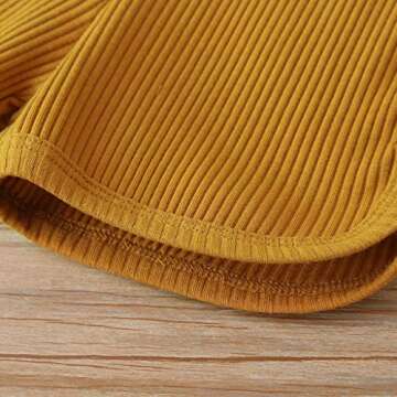zdaq Toddler Boys Girls Ribbed Tops and Shorts Set