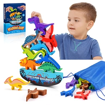 Montessori Dinosaur Stacking Toys for Kids Ages 3-8 - Safe, Educational Fun