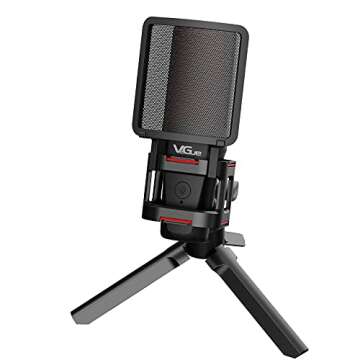 VeGue USB Microphone for PC PS5, Computer Gaming Condenser PC Mic with Quick Mute, Indicator, Tripod...